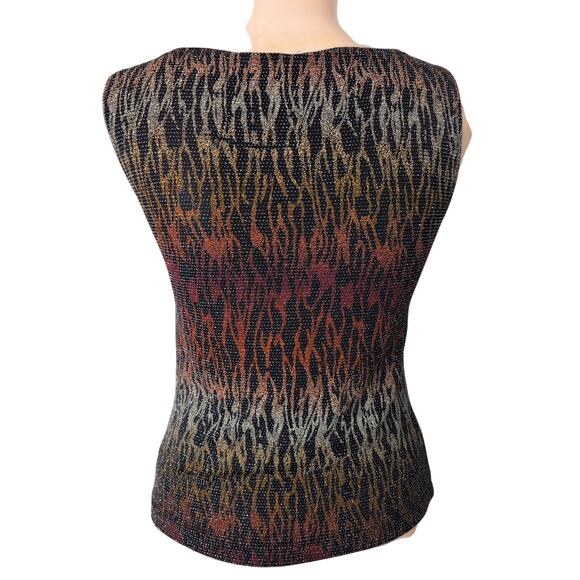Vintage Y2K Metallic Ombré Shimmer Tank Top Women Large Whimsigoth Club Stretch - Picture 2 of 6